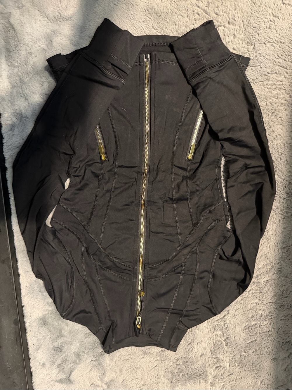 lululemon athletica Black Lightweight Zip-Front Shirt Jacket with Gold Zippers